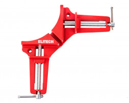 Струбцина угловая Elitech 511101, 90 глубина зажима 75 мм, алюминиевая, 50 кг 