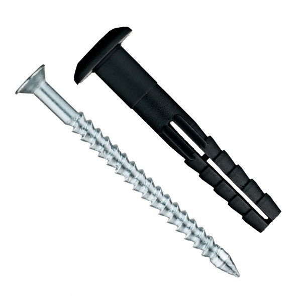Дюбель-гвоздь Ecoplast SM-L со стальным гвоздем с потайным бортиком черный 6х40 мм
