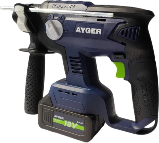 Перфоратор аккумуляторный бесщеточный AYGER AHA18BL4 с одним аккумулятором 4Ah 