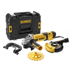 Угловая шлифмашина DEWALT DWE4257KT, 1500 Вт, 125 мм, антивибрационная ручка, кожух и чашка для шлифования
