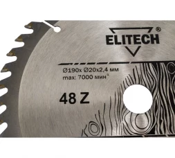 Диск пильный по дереву (190х20/16 мм; 2.4 мм; 48Z) Elitech 1820.053900