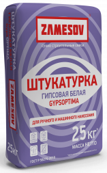  Штукатурка гипсовая ZAMESOV GYPSOPTIMA (для ручного и машинного нанесения) 25 кг.
