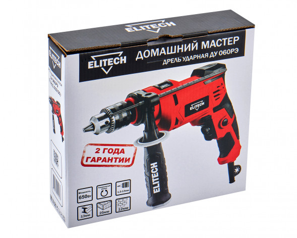 Дрель ударная Elitech ДМ ДУ 060РЭ (E2201.019.00) 