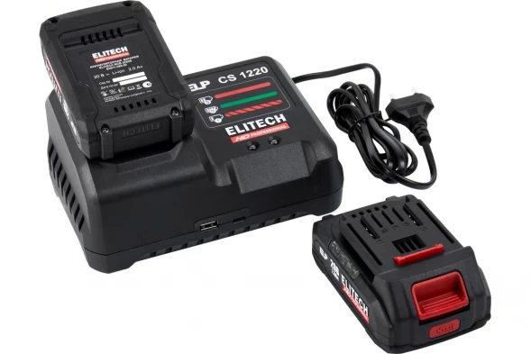 Шлифмашина эксцентриковая аккумуляторная Elitech HD COS 2012SL (20В, 2х2Ач, 125мм, BL) 