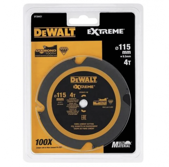 Диск пильный по древесным материалам (115x9.5 мм; 4T) DEWALT DT20421-QZ