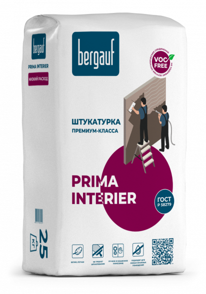 Штукатурка премиум класса Bergauf Prima Interier, 25 кг 