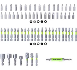 Набор бит, торцевых головок и адаптеров в кейсе GreenWorks 2944407, 70 шт