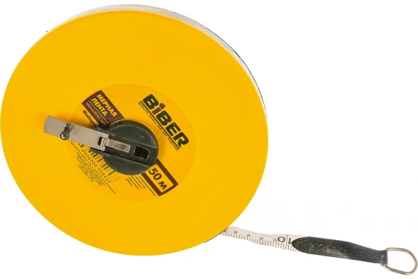 Мерная лента Biber 40215 фиберглассовая 50 м