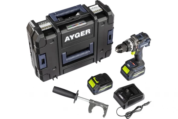  Бесщеточный ударный шуруповерт аккумуляторный AYGER AP20BL4-160