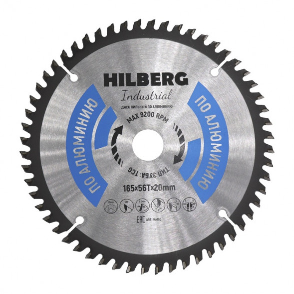 Диск пильный Industrial Алюминий (165x20 мм; 56Т) Hilberg 