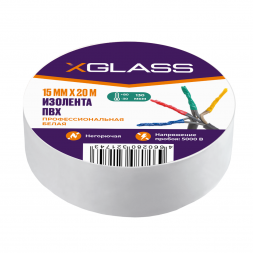 Изолента ПВХ Xglass белая 15 мм 20 м