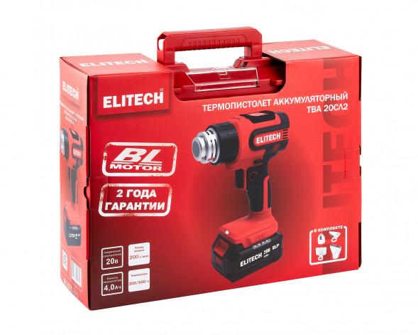 Термопистолет аккумуляторный Elitech ТВА 20СЛ5 E2207.010.01 
