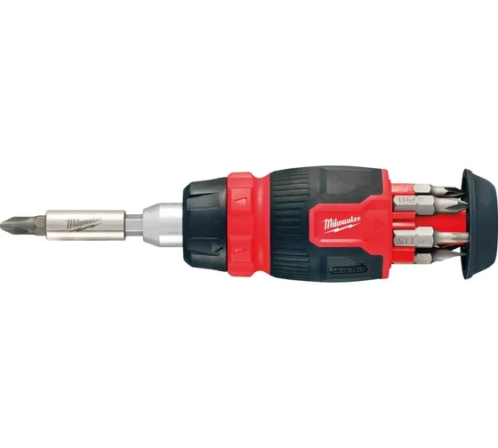 Отвертка универсальная компактная с трещоткой 8 в 1 Milwaukee