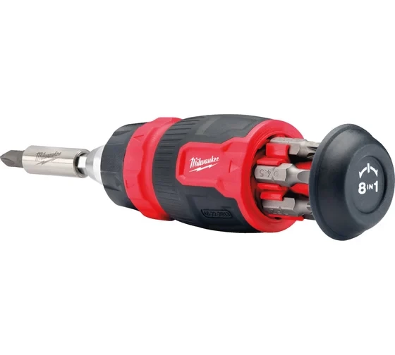 Отвертка универсальная компактная с трещоткой 8 в 1 Milwaukee