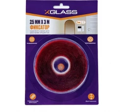 Лента двусторонняя клейкая НАНО XGLASS, 25мм х 3м  