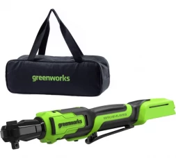 Гайковерт-трещотка аккумуляторный GreenWorks GD24RW, 24В, б/щет, 0-250 об/мин, 1/2DR, 80Нм, 70 мм, без АКБ и ЗУ, сумка 3804007