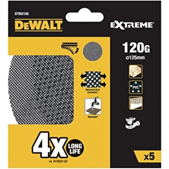 Шлифовальные круги DEWALT DTM3105 для ЭШМ сетка 125мм, 120G, 5шт (DTM3105-QZ)