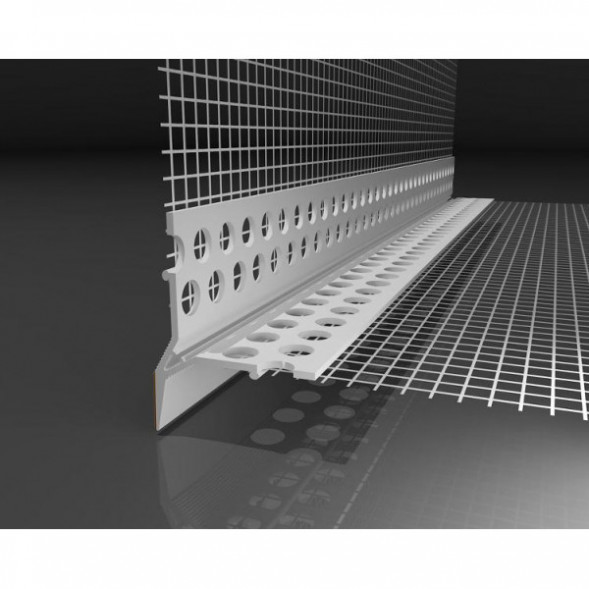 Профиль-капельник ПВХ с армирующей сеткой 10 см х 10 см 2,5 м