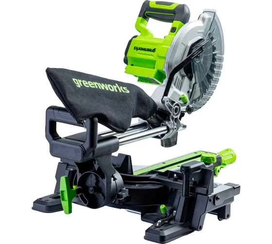 Торцовочная пила аккумуляторная GreenWorks GD24MS216, 24В, б/щет., 4800 об/мин, 216x30 мм, рез 65х310 мм, с 1хАКБ 4Ач и ЗУ 