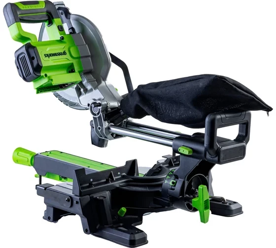 Торцовочная пила аккумуляторная GreenWorks GD24MS216, 24В, б/щет., 4800 об/мин, 216x30 мм, рез 65х310 мм, с 1хАКБ 4Ач и ЗУ 