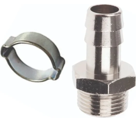 Переходник (1/4&amp;quot;М - елочка 12 мм; обжимное кольцо 12x17 мм) Elitech 0704.023800