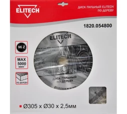 Диск пильный по дереву (305х30 мм; 2.5 мм; 96Z) Elitech 1820.054800