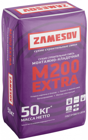 Смесь М200 монтажно-кладочная ZAMESOV Extra 50 кг.