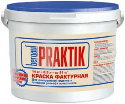 Краска фактурная Bergauf Praktik  для декоративной отделки и придания рельефа поверхности ЛЕТО-ЗИМА, 14 кг  