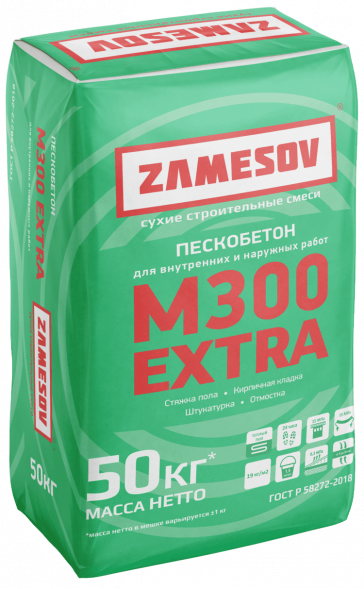 Смесь М300 Пескобетон ZAMESOV Extra 50 кг.