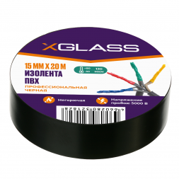 Изолента ПВХ Xglass черная 15 мм 20 м