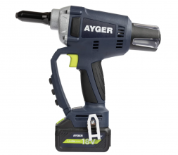 Заклёпочник аккумуляторный AYGER AP100 с одним аккумулятором 4Ah 