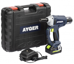 Заклёпочник аккумуляторный AYGER AP100 с одним аккумулятором 4Ah 