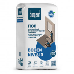 Наливной пол тонкослойный самонивелирующийся Bergauf Boden Nivelir, 25 кг