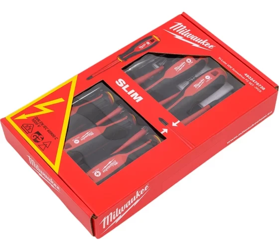 Набор трехгранных отверток Milwaukee VDE SL/PZ/PH + тестер напряжения - 7 ед. 