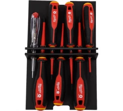 Набор трехгранных отверток Milwaukee VDE SL/PZ/PH + тестер напряжения - 7 ед. 