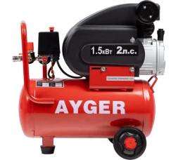 Компрессор поршневой масляный AYGER AFL24/260, 260 л/мин, 8 бар, 1.5 кВт, 24 л 