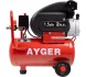 Компрессор поршневой масляный AYGER AFL24/260, 260 л/мин, 8 бар, 1.5 кВт, 24 л 