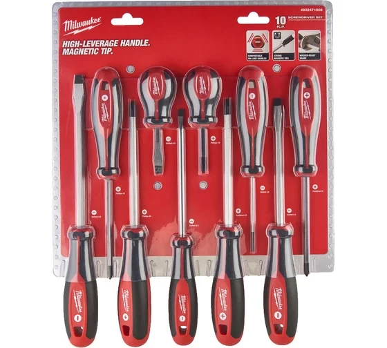 Набор магнитных отверток Milwaukee трехгранная рукоятка, 10 шт 