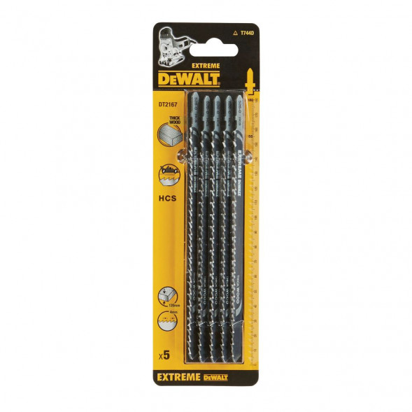 Пилки для лобзика по дереву DEWALT DT2167 (180 мм; шаг зубьев 4 мм) 5 шт. (DT2167-QZ)