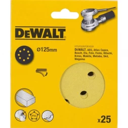 Круги шлифовальные DEWALT DT3117, 125 мм, 8 отверстий, 240G, 25 шт.
