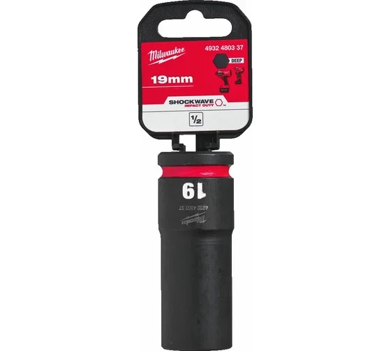 Головка ударная удлиненная Milwaukee ShW 19 мм, 1/2&amp;quot; 