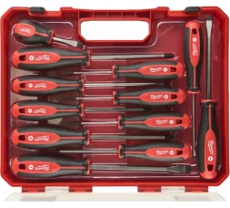 Набор магнитных отверток Milwaukee трехгранная рукоятка, пластиковый кейс, 12 шт 