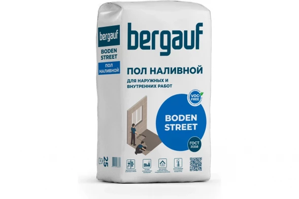 Наливной пол для наружных и внутренних работ Bergauf Boden Street, 25 кг 