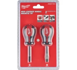 Набор коротких магнитных отверток Milwaukee трехгранная рукоятка, 2 шт 