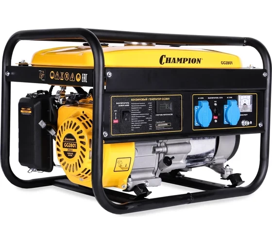 Генератор Champion GG2801 (2,8/3,0 кВт OHV 7лс 15л 39 кг) 