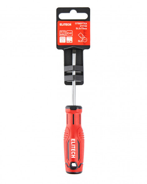 Отвертка SL5X75мм Elitech 211102