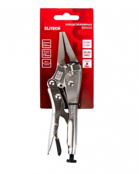 Клещи зажимные Elitech 520102, 230 мм, CrMo 