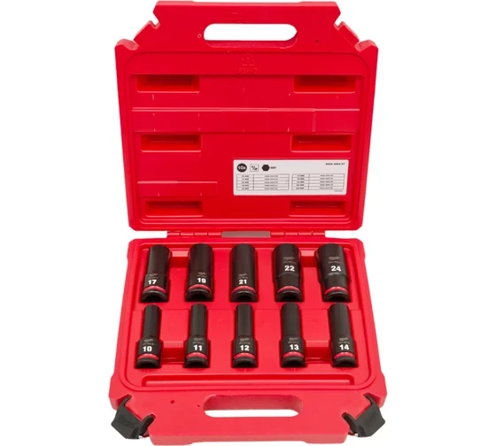 Набор головок Milwaukee ShW удлиненных (10 шт; 1/2&amp;quot;) 