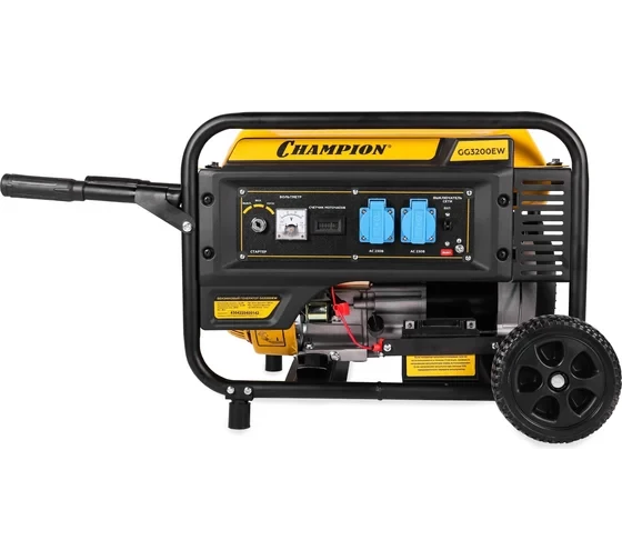 Генератор Champion GG3200EW (3,2/3,5кВт OHV 7,5лс 15л 48кг эл.старт колеса)