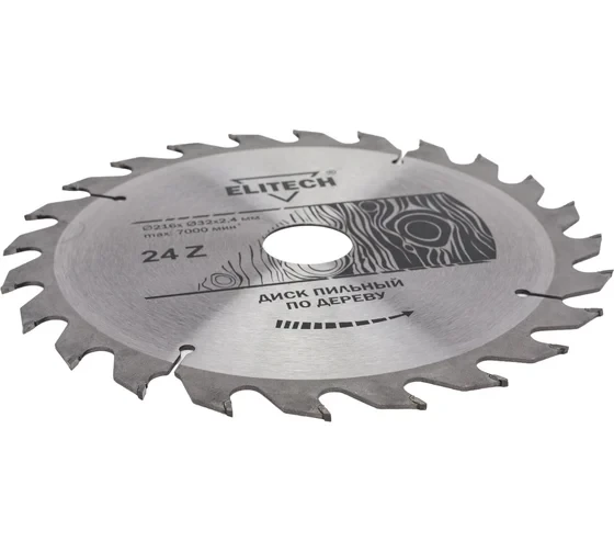 Диск пильный по дереву (216х32/30 мм; 2.4 мм; 24Z) Elitech 1820.055700